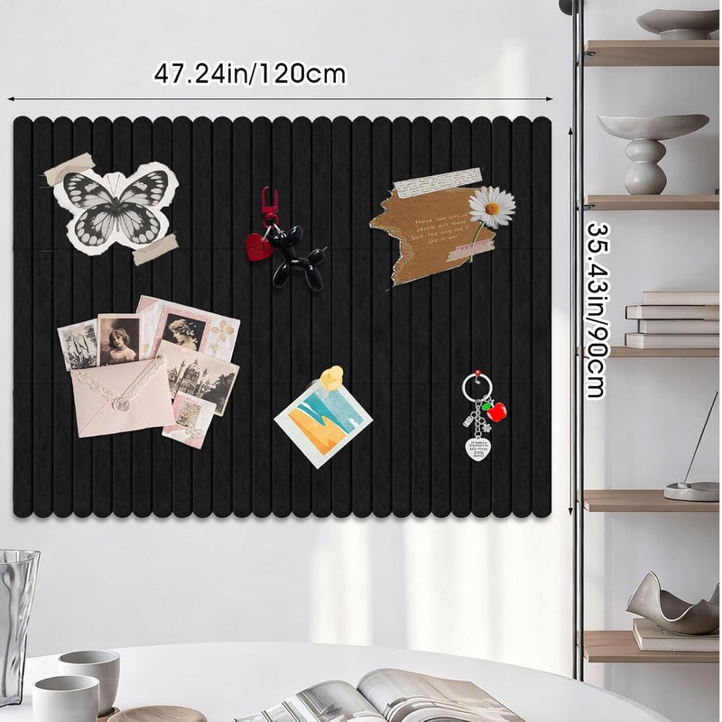 Himake Large Felt Bulletin Board 47" x 35", Cork Board for Walls 12 Pack with 60 Safe Removable Adhesive Tabs, Felt Boards for Home Office Classroom with 50 Push Pins, Black - Image 4